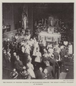 La boda de la princesa Victoria de Mecklenburg-Strelitz, la ceremonia católica romana en Richmond