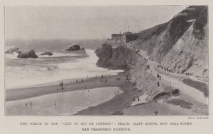 El naufragio de la Ciudad de Río de Janeiro, playa, Cliff House y Seal Rocks, puerto de San Francisco