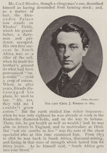 El difunto Cecil J Rhodes en 1867 de English Photographer