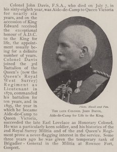 El difunto Coronel John Davis, ayudante de campo de por vida del Rey de English Photographer