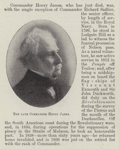 El difunto Comandante Henry James de English Photographer