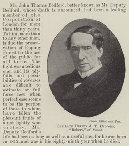 El difunto Diputado J T Bedford, Robert, de Punch de English Photographer
