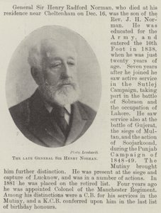 El difunto general Sir Henry Norman de English Photographer