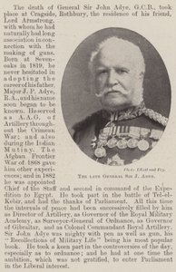 El difunto General Sir J Adye de English Photographer
