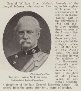 El difunto general W. F. Nuthall, distinguido combatiente en campañas indias de English Photographer