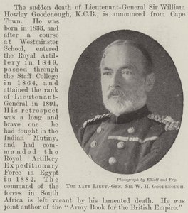 El difunto teniente general Sir W H Goodenough de English Photographer