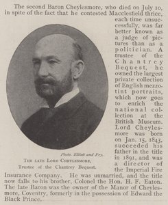 El difunto Lord Cheylesmore, fideicomisario del legado de Chantrey de English Photographer