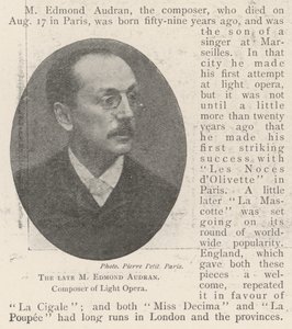 El difunto M Edmond Audran, Compositor de Ópera Ligera de English Photographer