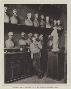 El difunto Sr. T. Woolner, RA, en su estudio en Welbeck Street de English Photographer