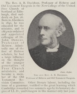 El fallecido Reverendo A B Davidson, Profesor de Hebreo y Exégesis del Antiguo Testamento de English Photographer