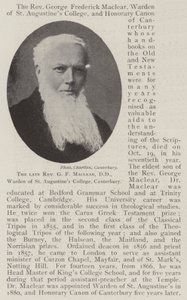 El difunto reverendo G F Maclear, DD, director del Colegio de San Agustín, Canterbury de English Photographer