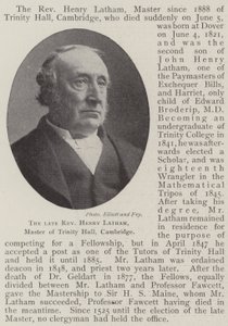 El difunto reverendo Henry Latham, maestro de Trinity Hall, Cambridge de English Photographer