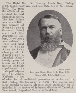 El difunto reverendo B L Key, DD, obispo de St Johns, Kaffraria de English Photographer