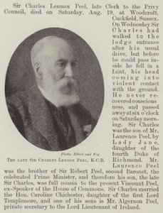 El difunto Sir Charles Lennox Peel, KCB de English Photographer