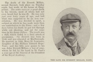 El fallecido Sir Everett Millais, Baronet de English Photographer