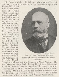 El difunto Sir Francis de Winton, ex controlador de la casa del Príncipe de Gales de English Photographer