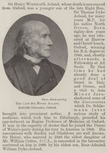 El difunto Sir Henry Acland, Bibliotecario Radcliffe, Oxford de English Photographer