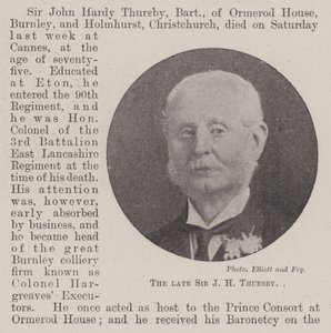 El difunto Sir J H Thursby de English Photographer