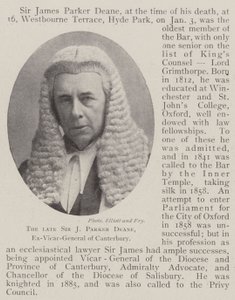 El Difunto Sir J Parker Deane, Ex-Vicario General de Canterbury
