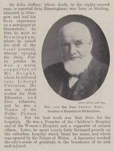 El difunto Sir John Jaffray, baronet, fundador de hospitales en Birmingham de English Photographer