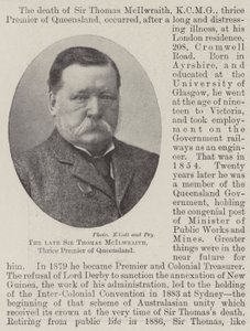 El difunto Sir Thomas McIlwraith, tres veces primer ministro de Queensland de English Photographer