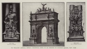 Para recibir al Almirante Dewey, arco triunfal que se erigirá en Madison Square, Nueva York de English Photographer