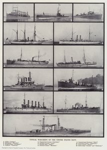 Barcos de guerra típicos de la Marina de los Estados Unidos (foto en blanco y negro) de English Photographer