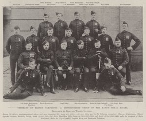 Veteranos de once campañas, un grupo distinguido de los Royal Rifles del Rey de English Photographer