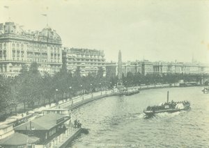 Victoria Embankment, Westminster: vista norte desde Hungerford Bridge, 1895 de English Photographer