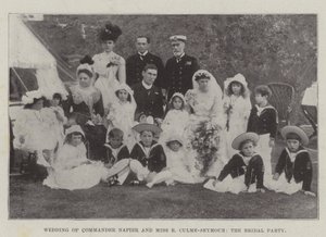Boda del Comandante Napier y la Srta. E Culme-Seymour, el Grupo Nupcial de English Photographer