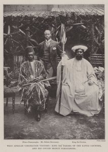 Visitantes de la coronación de África Occidental, el Rey Bai Farima del país Kawai, y su primo el Príncipe Pamayangba de English Photographer