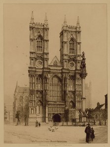 Torre Oeste y Monumento de Crimea en la Abadía de Westminster de English Photographer