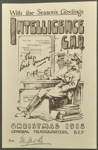 Con los saludos de temporada, Inteligencia G.H.Q., Navidad 1918 de E. M. Jack, 1918