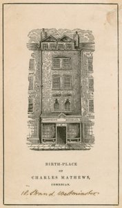 18 Strand, Westminster, Londres, lugar de nacimiento de Charles Matthews, comediante de English School