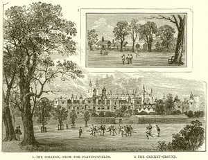1. El colegio, desde los campos de juego. 2. El campo de cricket de English School