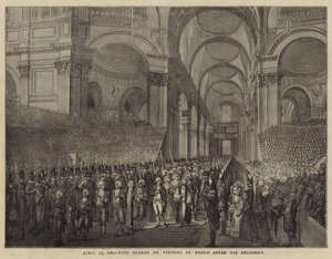 23 de abril de 1789, el Rey Jorge III visitando San Pablo después de su recuperación de English School