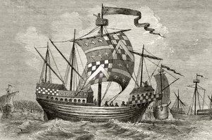 Un barco de guerra del siglo XV, de 