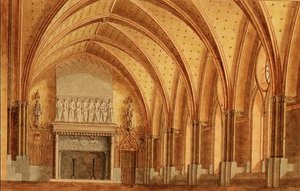 Un Salón Baronial, c.1840 de English School