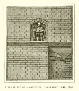 Un bajorrelieve de un jardinero, Gardeners Lane, 1791 de English School