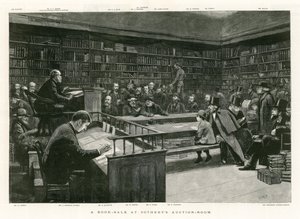 Venta de libros en la sala de subastas de Sothebys de English School