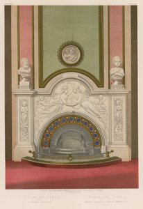 Una chimenea; Rejilla esmaltada de English School
