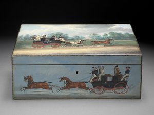 Caja de Cigarros pintada con Escenas de Impresiones de Taglioni, c.1840 de English School