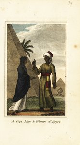 Un hombre copto y una mujer de Egipto de English School