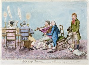 Un concierto campestre, o una noche de entretenimiento en Sussex, publicado por Hannah Humphrey en 1798 de English School