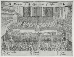 Una descripción del Alto Tribunal de Justicia (El juicio de Carlos I), siglo XVII