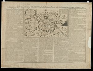 Un Diario y Plan Pictórico del Asedio de Colchester 1648, impreso y vendido por W. Keymer, 1648