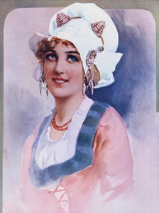 Una doncella holandesa (litografia en color)
