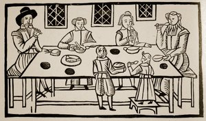 Una comida familiar, c.1600 de English School