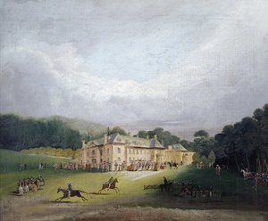 Una fiesta en Firle, donde se revivió el antiguo juego de Quintain, 1827