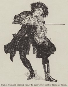 Un violín con una melodía (grabado) de English School